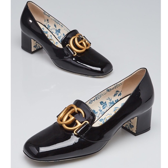 Gucci Shoes - GUCCI GG Marmont Patent Leather Vernice Pumps IT39